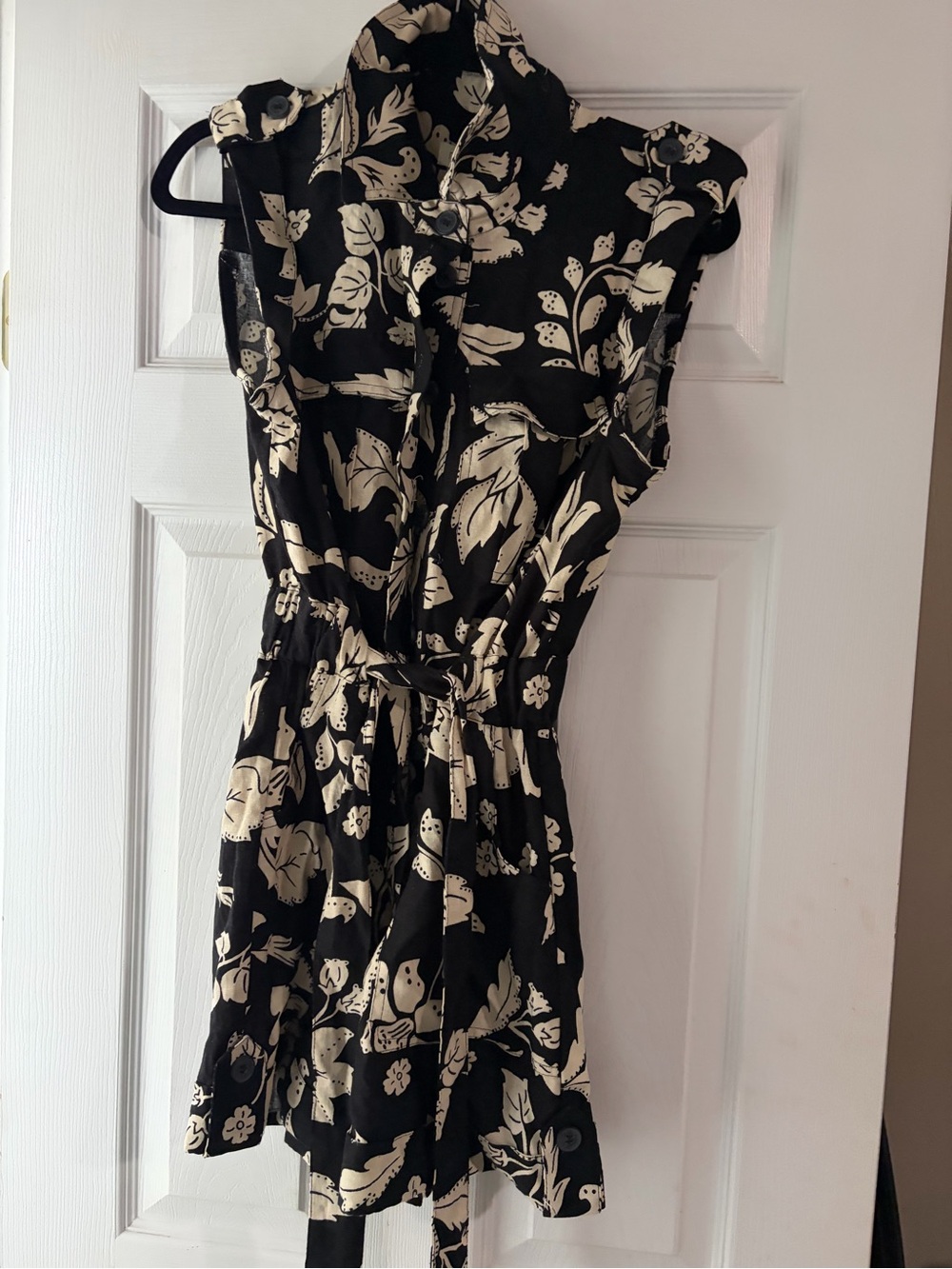 Rachel Zoe Black and Cream Floral Short Romper